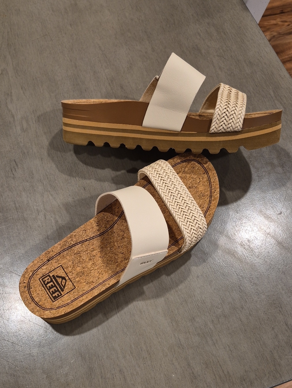 Reef - NEW Women’s White Cork Platform Slide Sandals